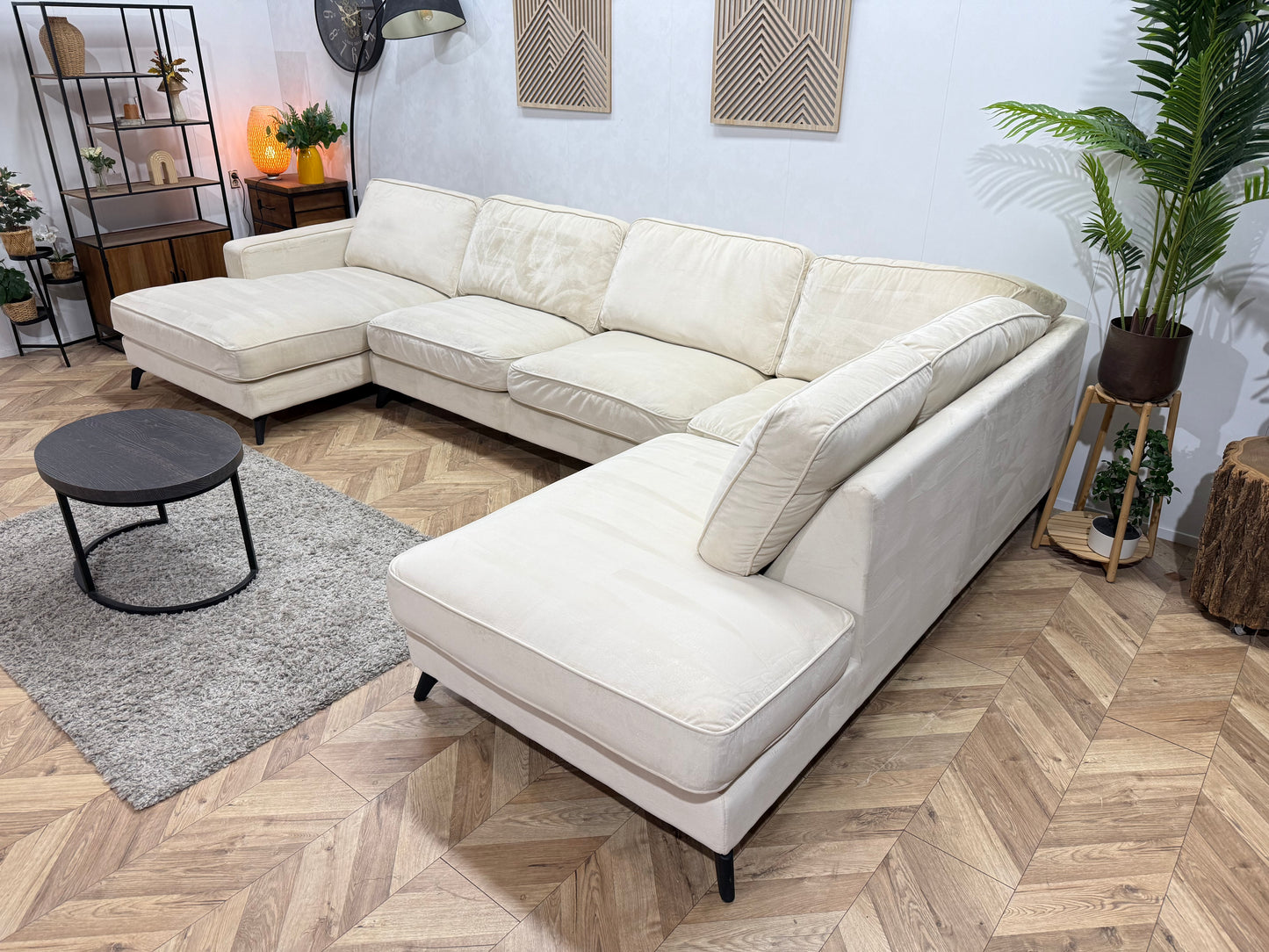 Crème Velvet U Bank ~ Losse Kussens Met Afneembare Hoezen