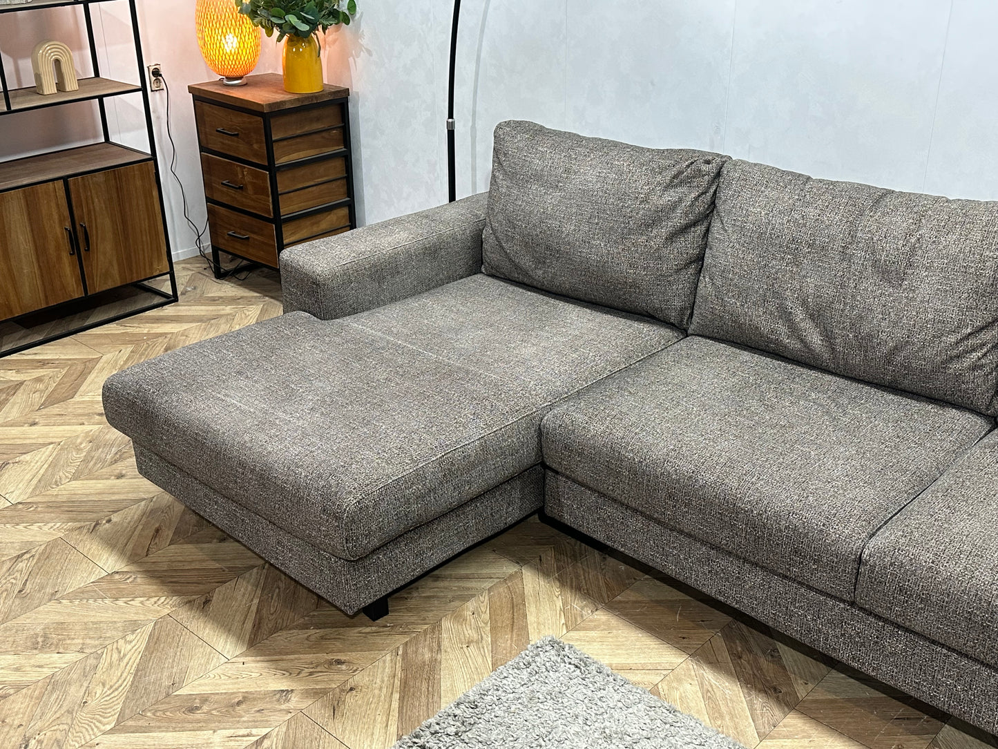 Xooon Grijze Suède Stoffen Hoekbank