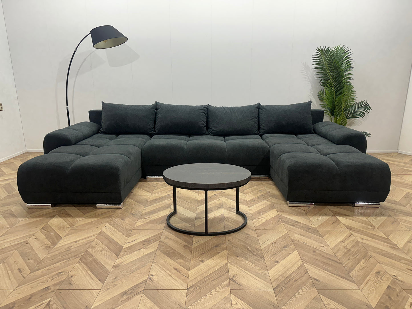 !Showroommodel! Antraciet Suède Stoffen U Bank