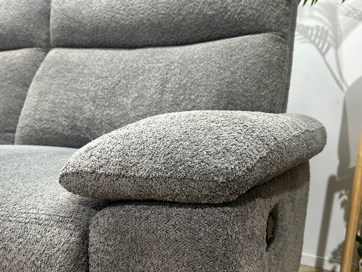 Grijze Bouclé Stoffen Banken Set ~ Relaxfunctie