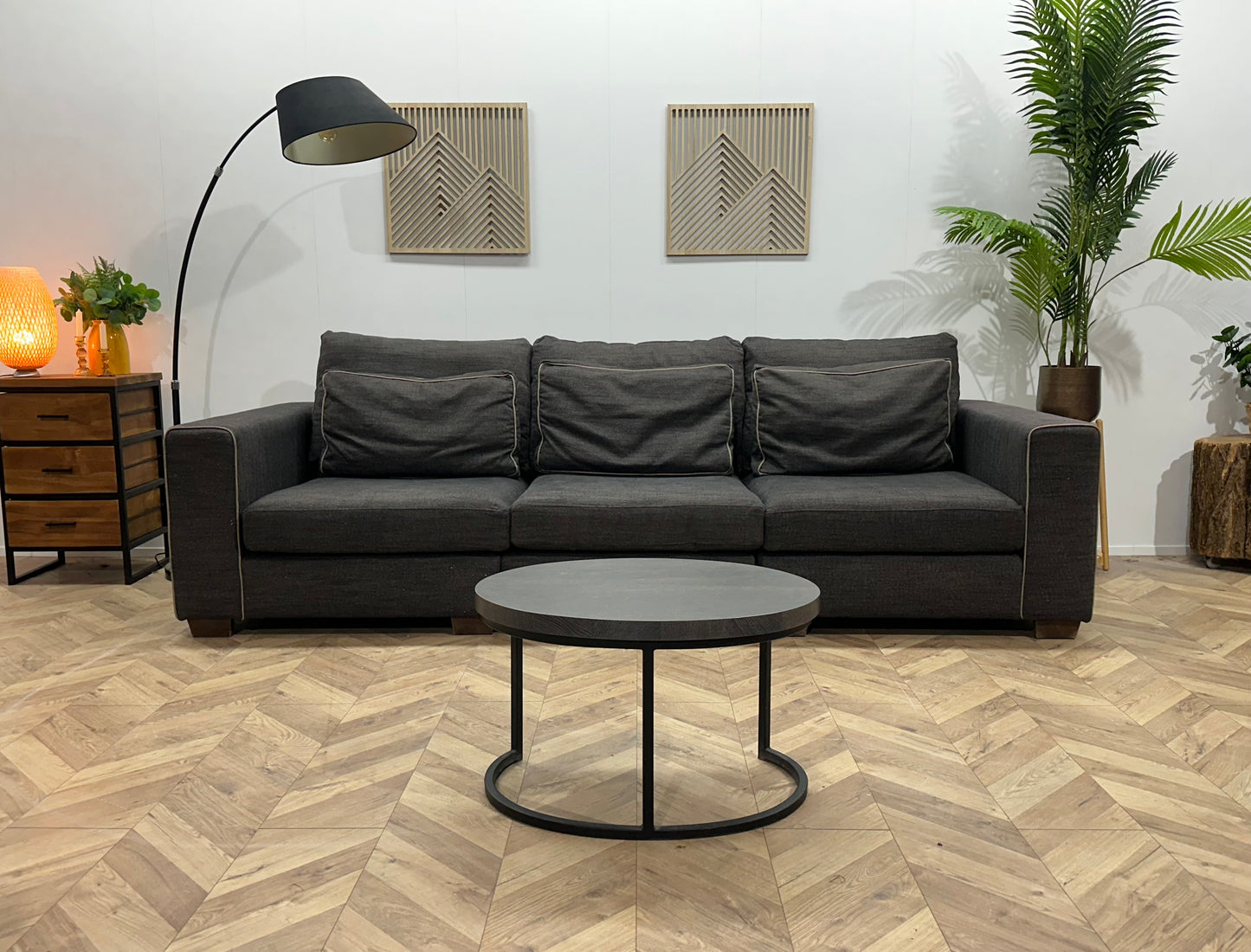 Villa One Grijze 3-Zits Bank ~ Losse Kussens Met Afneembare Hoezen