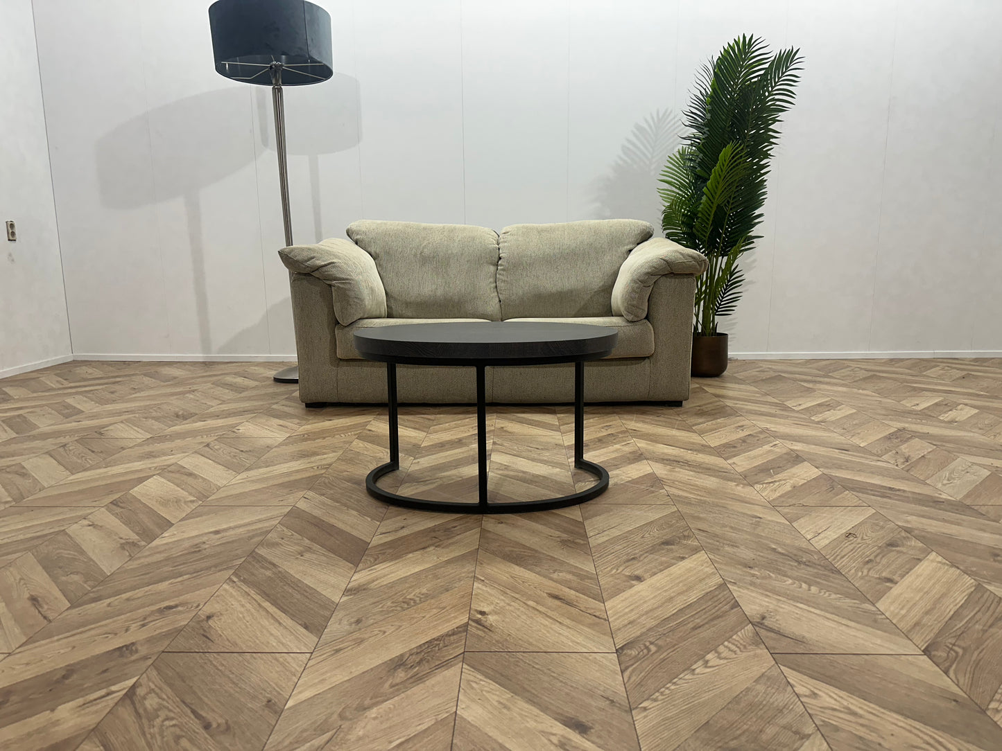 Crème 2-Zits Bank ~ Losse Kussens Met Afneembare Hoezen