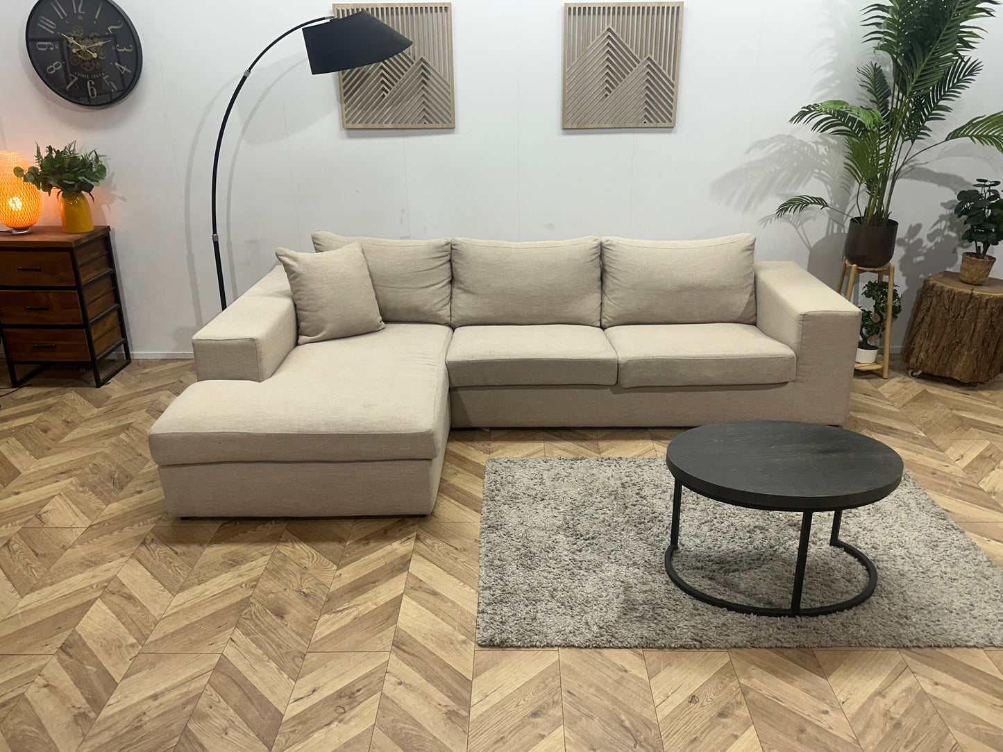 Beige Hoekbank ~ Losse Kussens Met Afneembare Hoezen