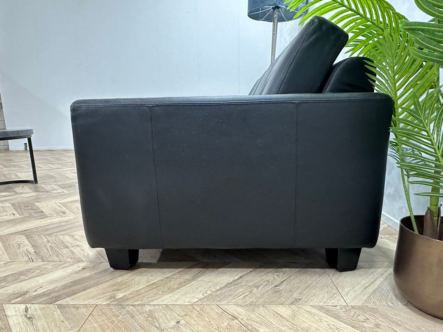 Zwart Echt Lederen 2.5-Zits Bank ~ Losse Kussens Met Afneembare Hoezen