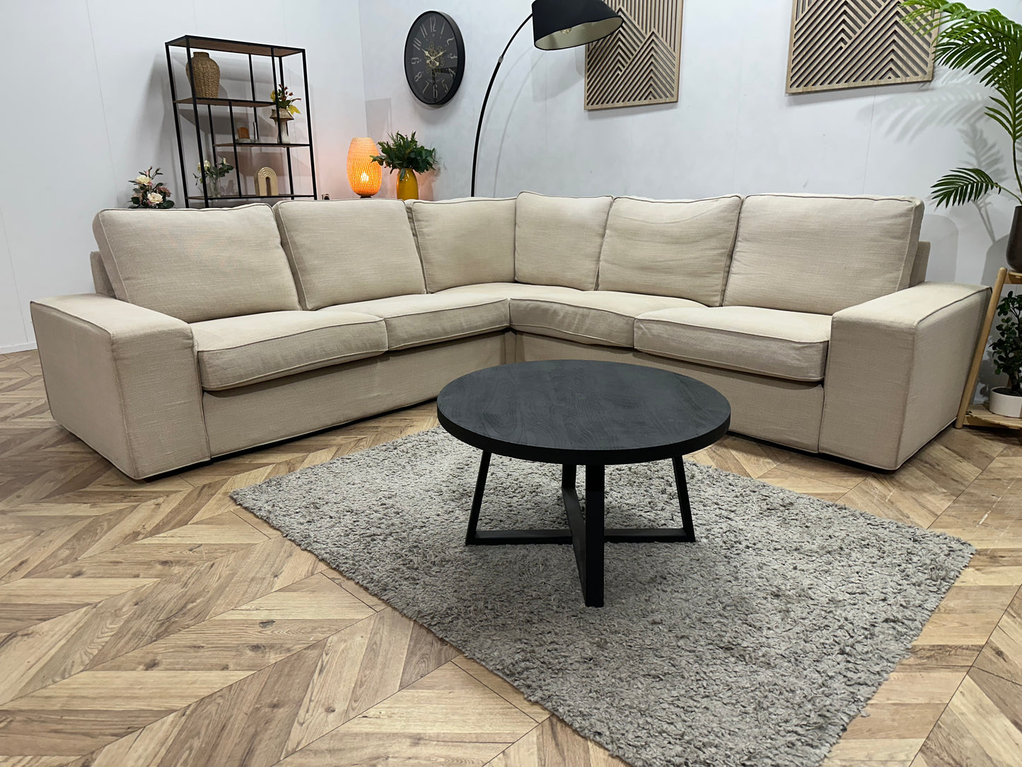 Beige Hoekbank ~ Losse Kussens Met Afneembare Hoezen