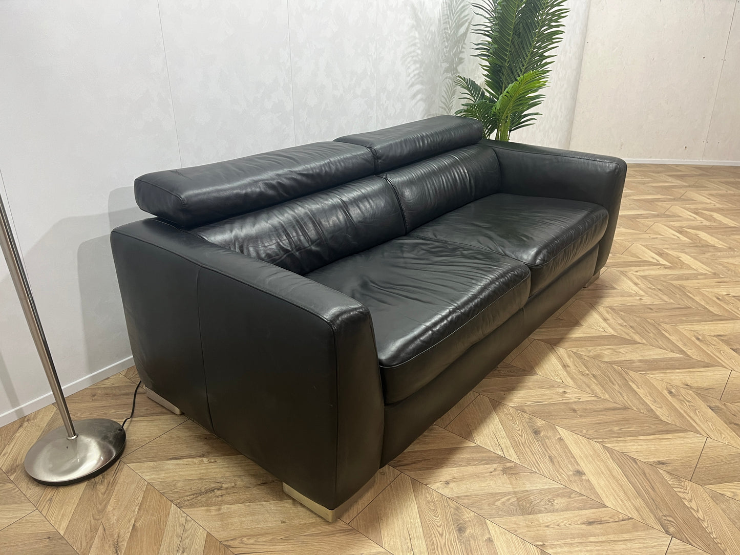 Zwarte Echt Lederen 2,5 Zitter van Italsofa