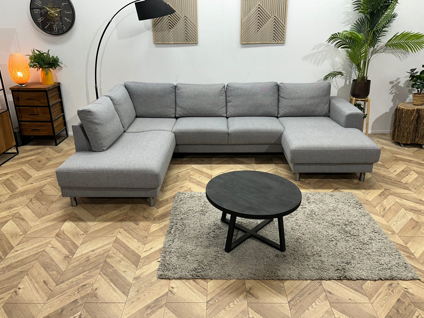 Licht Grijze U Bank ~ Losse Rugkussens Met Afneembare Hoezen