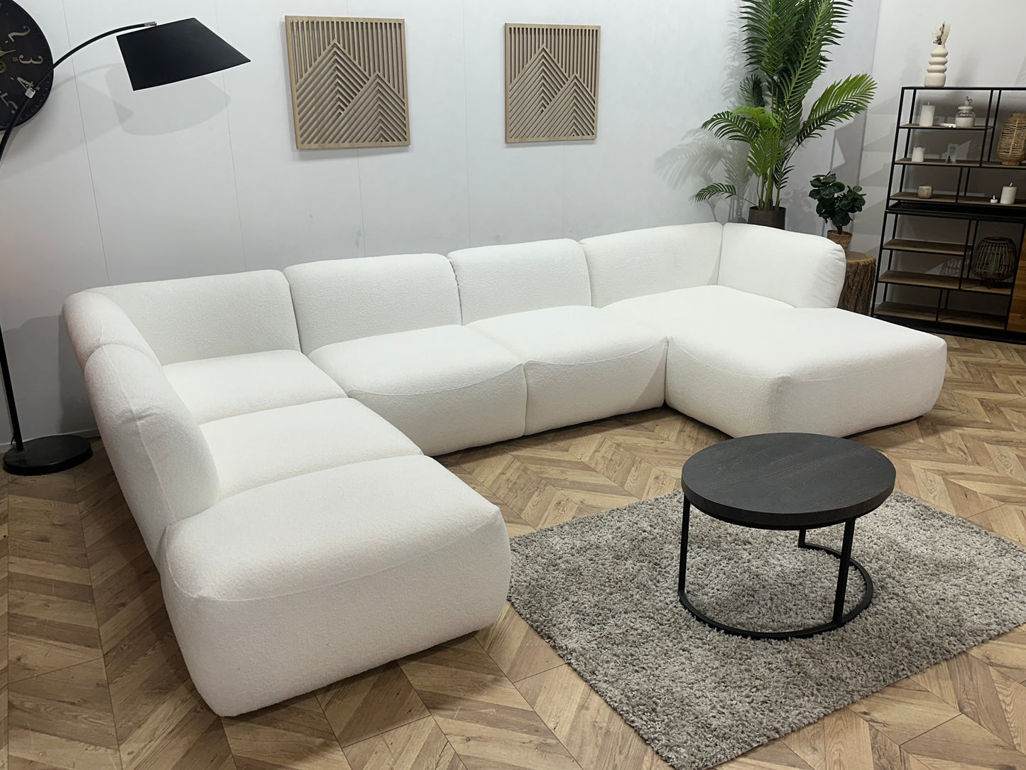 !Showroommodel! Witte Bouclé U Bank