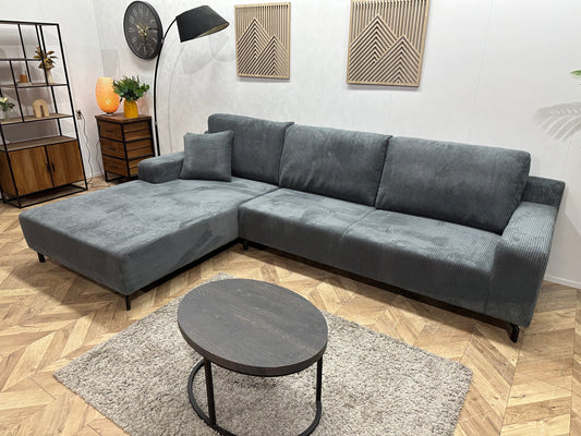 !Showroommodel! Blauwe Ribstof ~ Losse Rugkussens