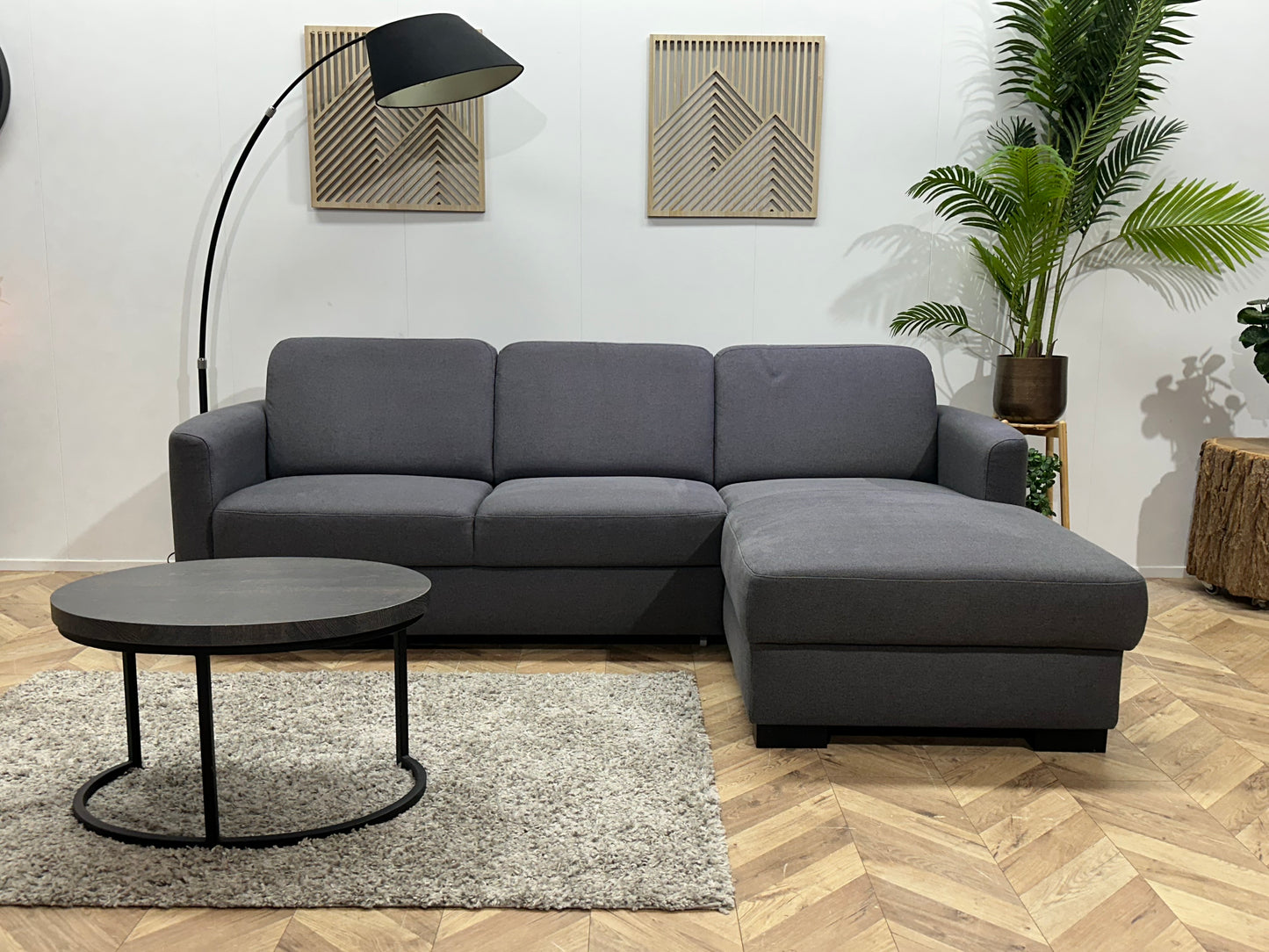 Grijze Hoekbank ~ Slaapfunctie