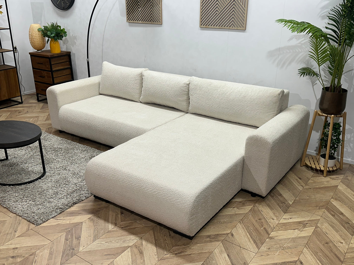 !Showroommodel! Witte Bouclé Hoekbank