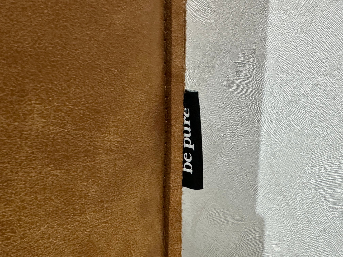 Be Pure Cognac Bruine Suède Lederen 3-Zits Bank ~ Losse Kussens Met Afneembare Hoezen