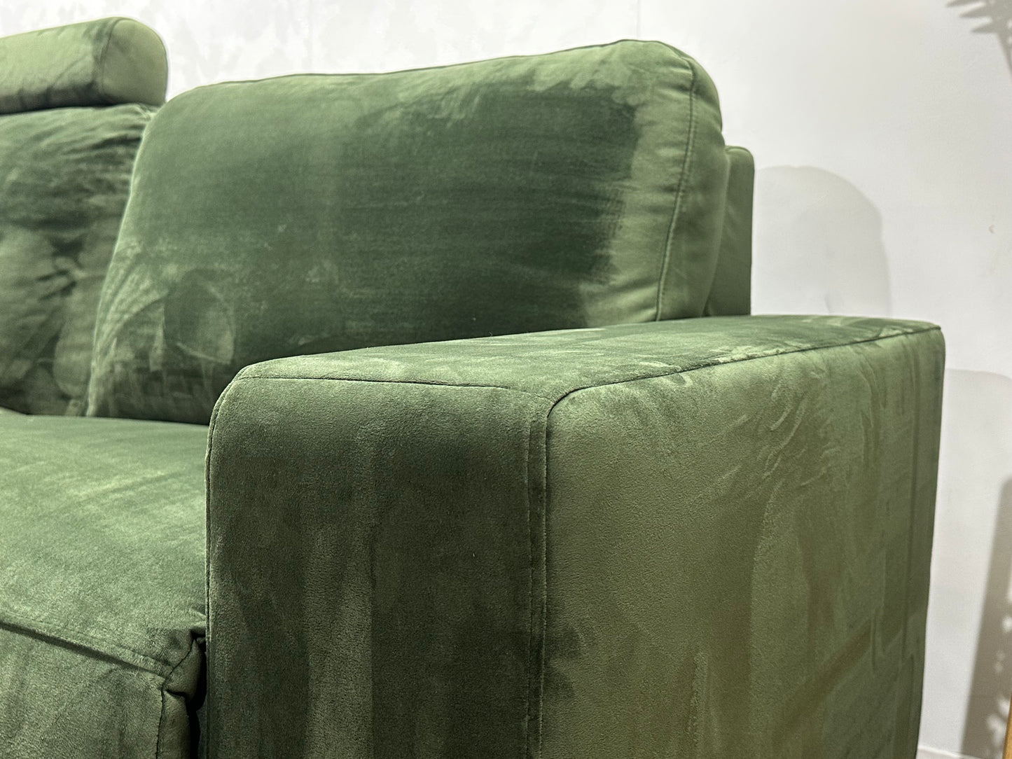 Groene Velvet Hoekbank ~ Nieuwstaat