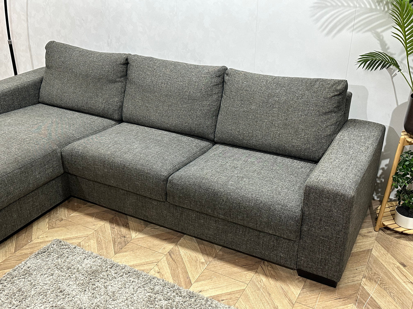 Antraciet Hoekbank ~ Losse Rugkussens Met Afneembare Hoezen