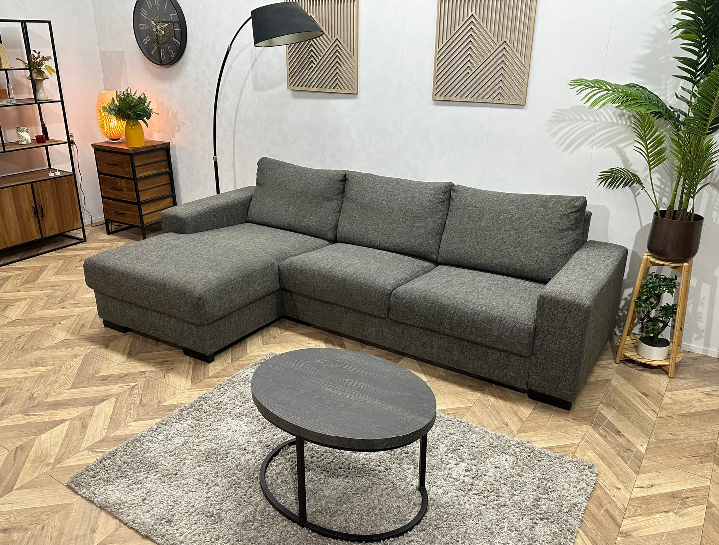 Antraciet Hoekbank ~ Losse Rugkussens Met Afneembare Hoezen