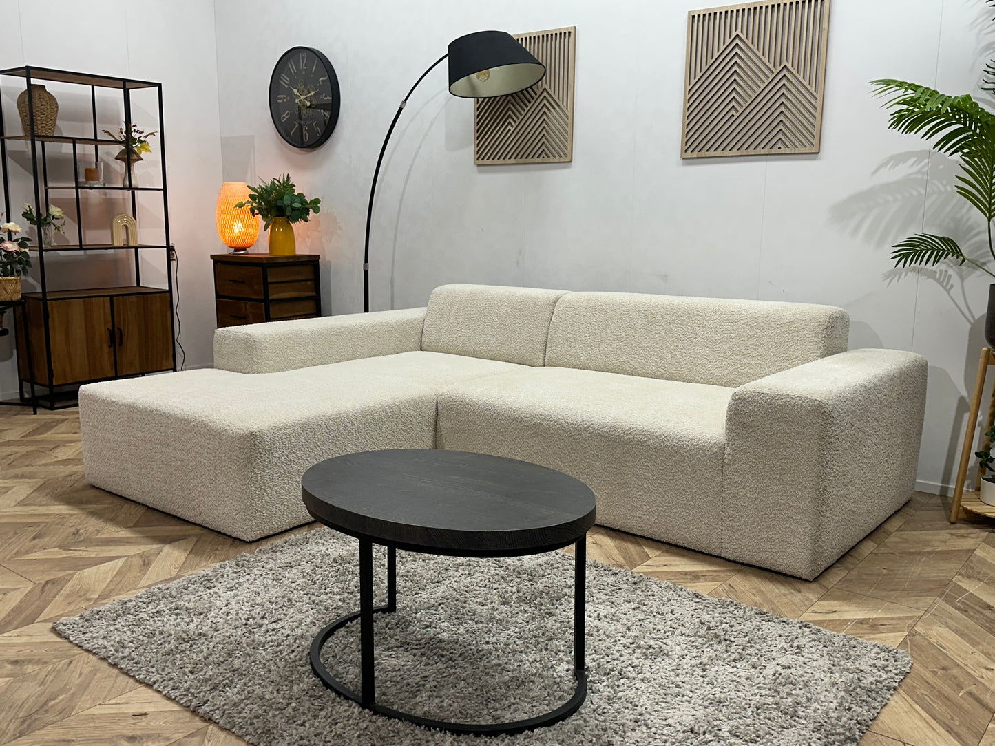 !Showroommodel! Witte Bouclé Hoekbank