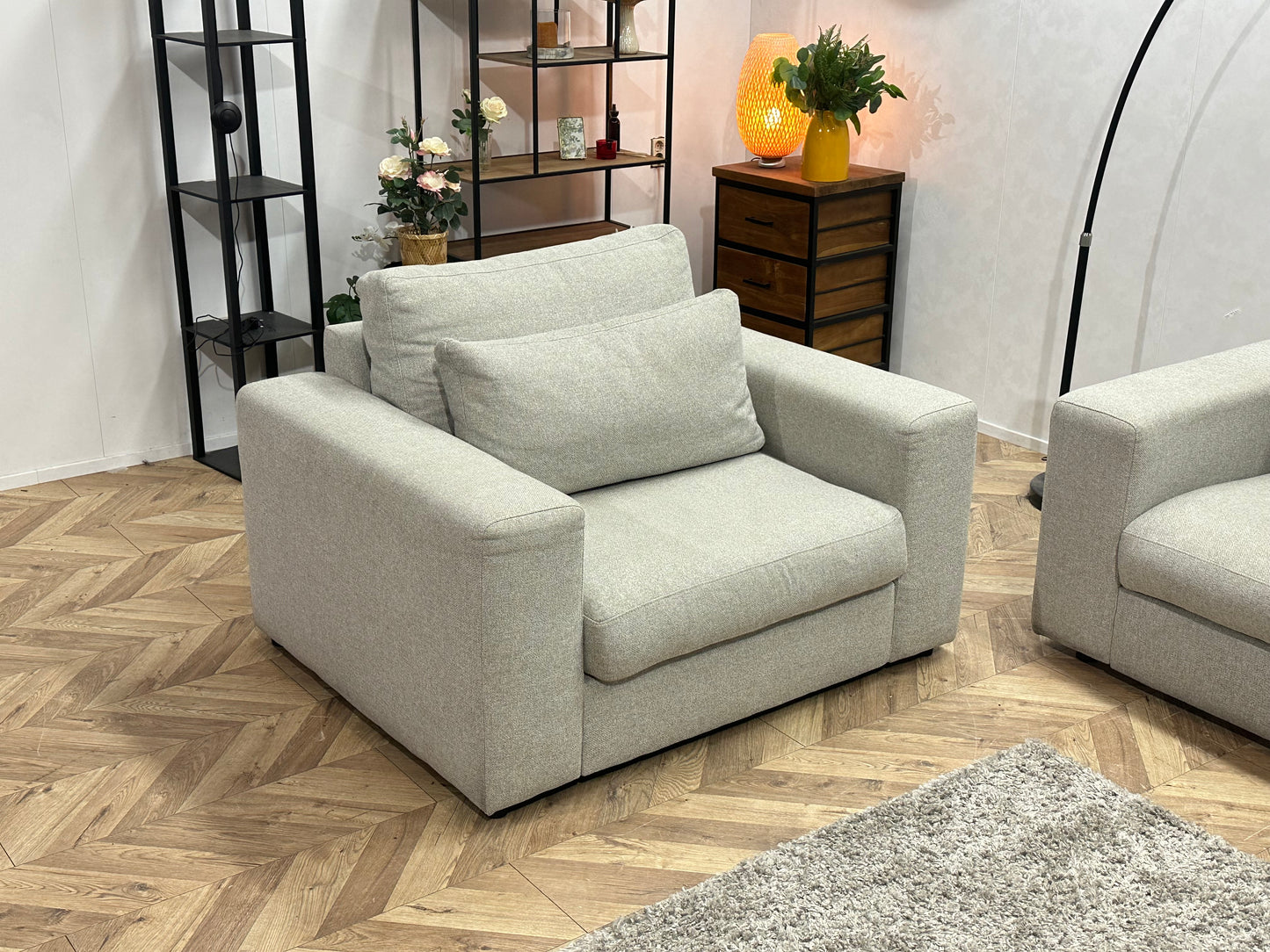Licht Grijze 2.5-Zits Bank Inc Fauteuil ~ Losse Kussens Met Afneembare Hoezen
