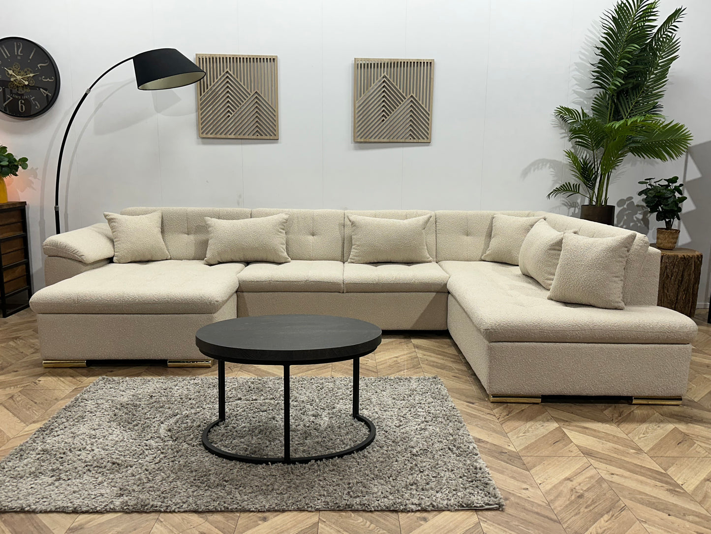 !Showroommodel! Witte Bouclé U Bank