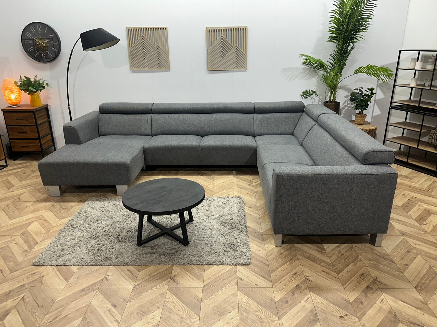 Antraciet U Bank ~ Verstelbare Hoofdsteunen