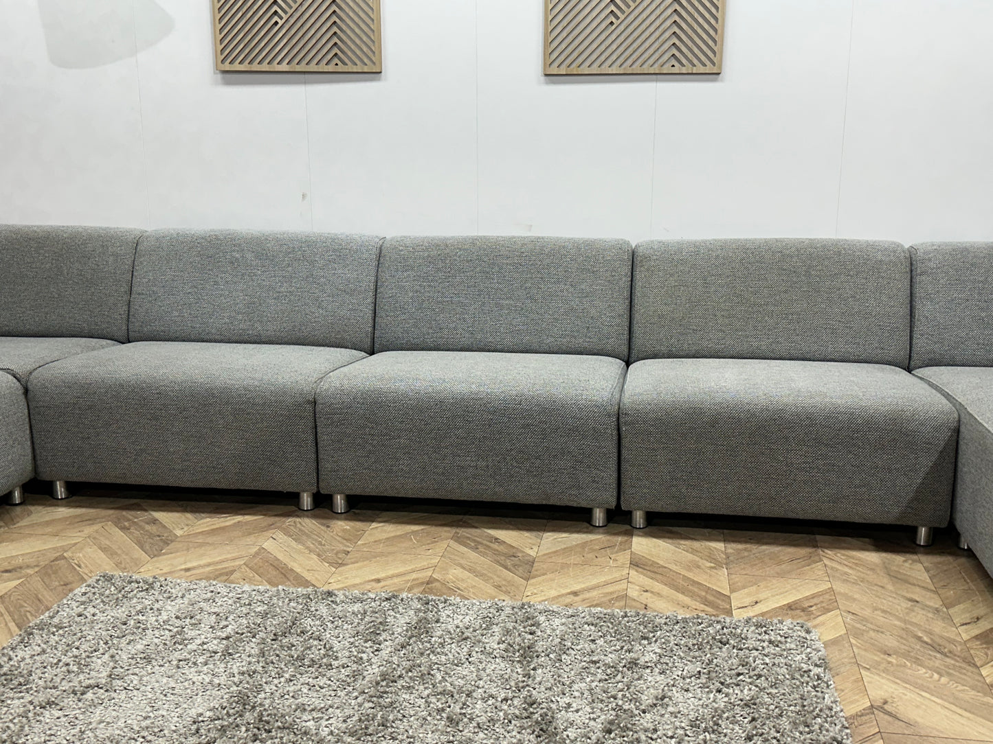 Licht Grijze Ruime U Bank ~ Vaste Kussens