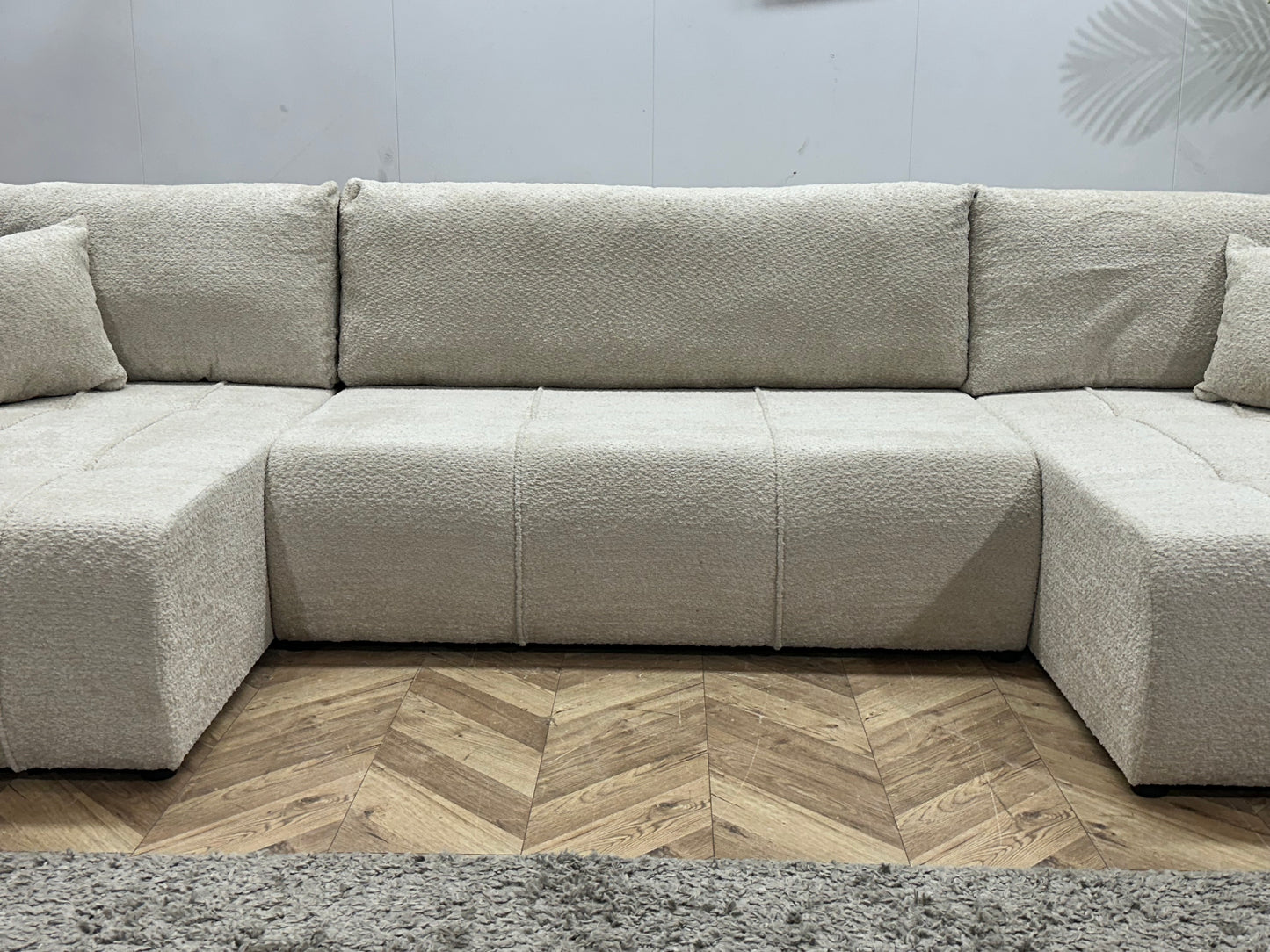 !Showroommodel! Witte Bouclé Stoffen U Bank