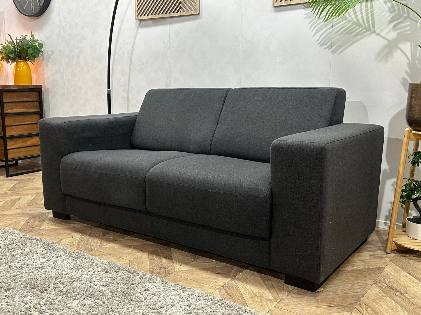 Antraciet 2.5-Zits Bank ~ Vaste Kussens