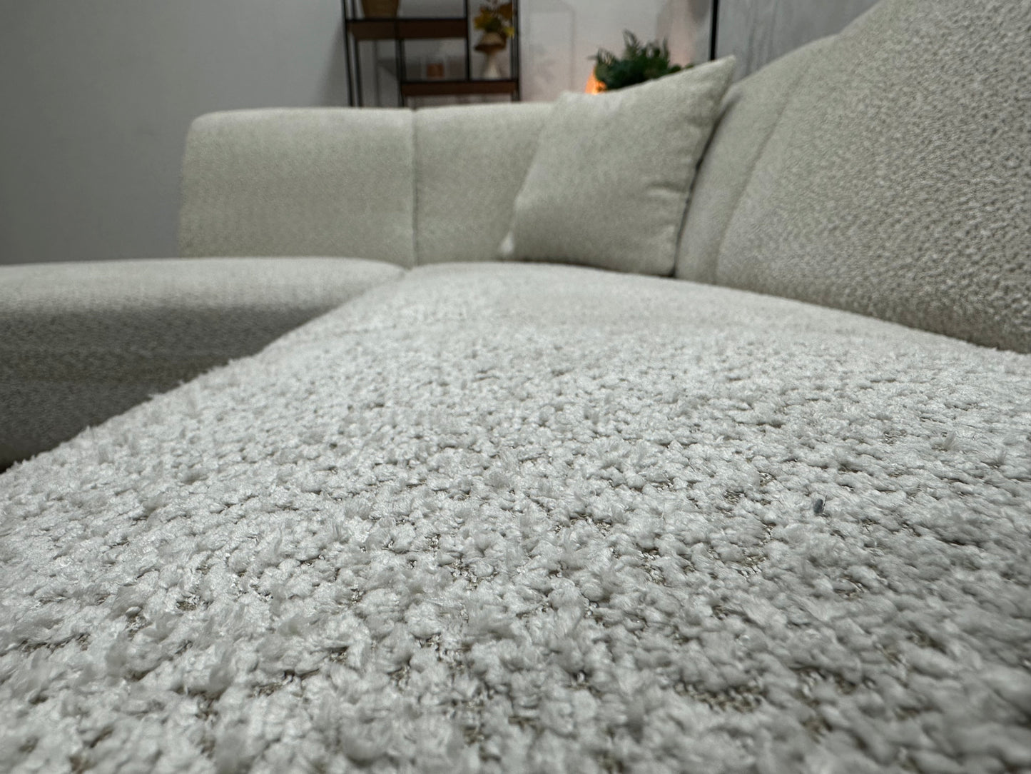 !Showroommodel! Witte Bouclé Hoekbank