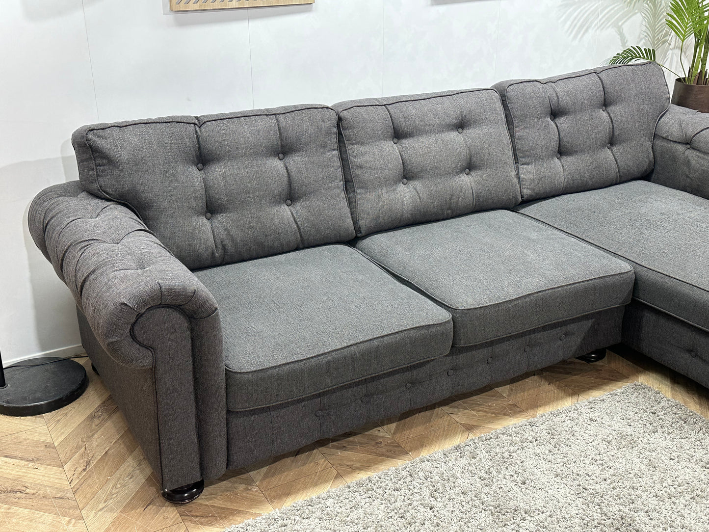 Antraciet Hoekbank ~ Losse Kussens Met Afneembare Hoezen