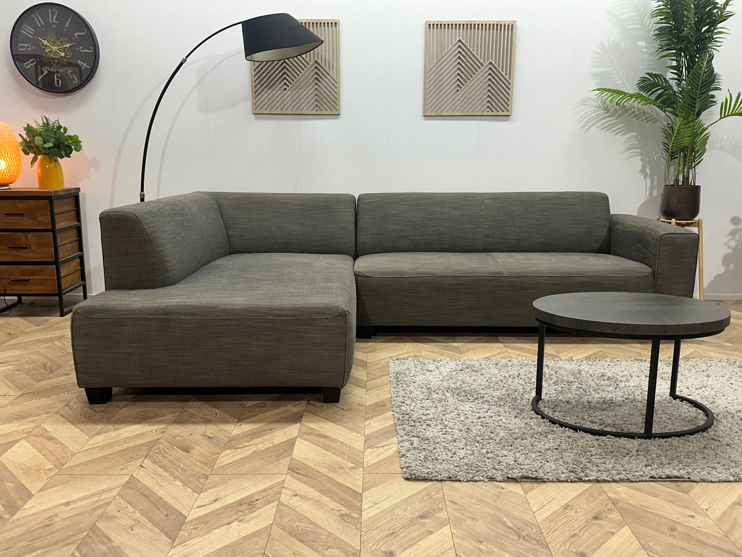 In.House Antraciet Hoekbank ~ Vaste Kussens