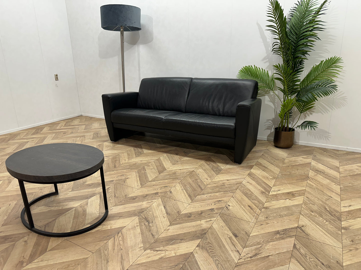 Zwart Echt Lederen 2.5-Zits Bank ~ Vaste Kussens