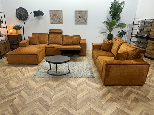 Oker Gele Velvet Banken Set ~ Relaxfunctie