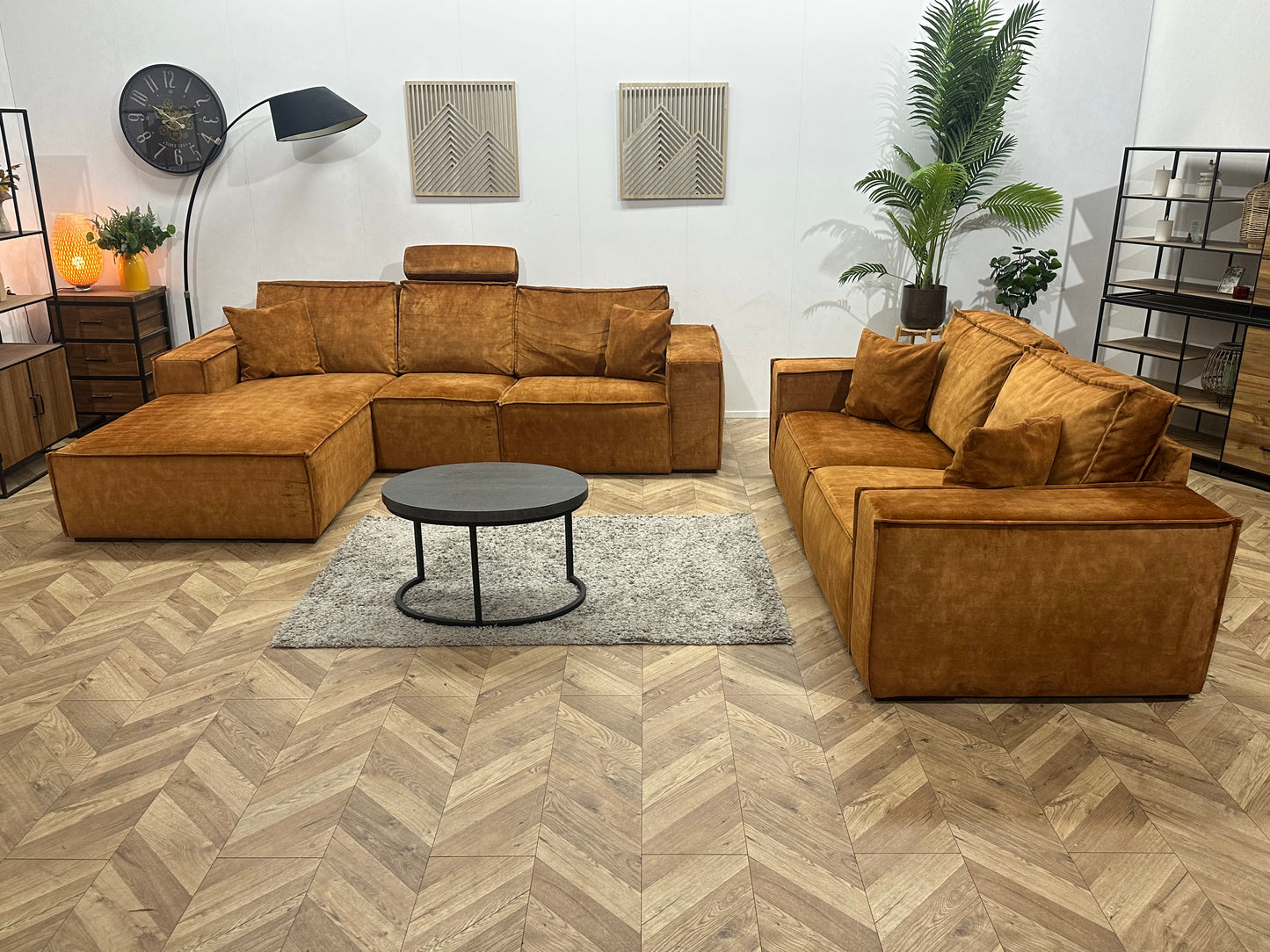 Oker Gele Velvet Banken Set ~ Relaxfunctie