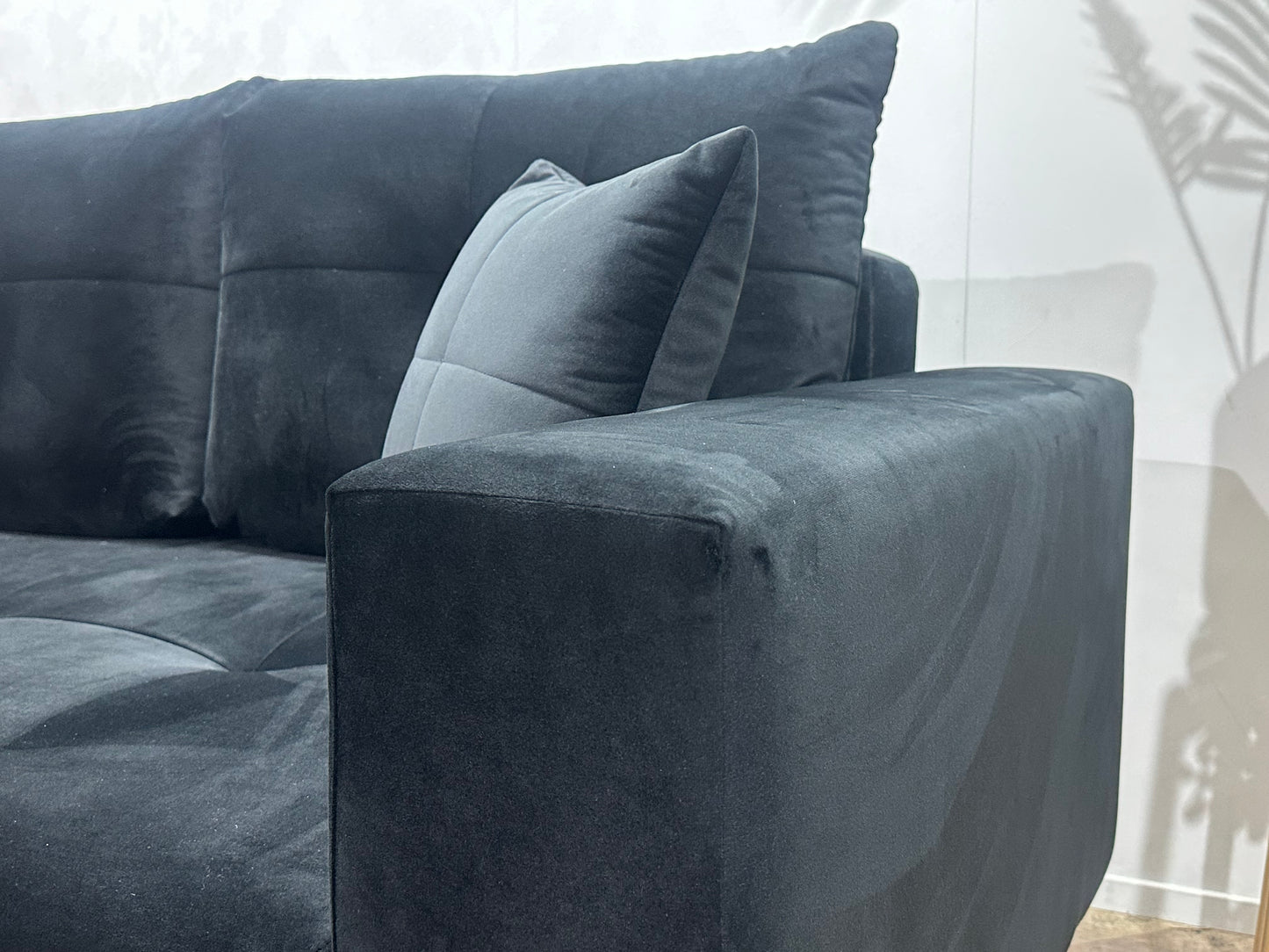 !Showroommodel! Zwarte Velvet Hoekbank