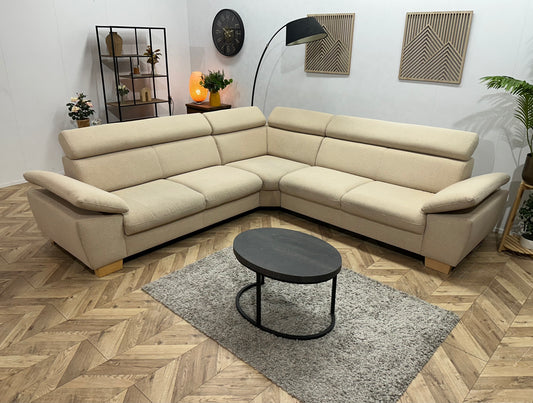 Crème Hoekbank ~ Verstelbare Hoofdsteunen