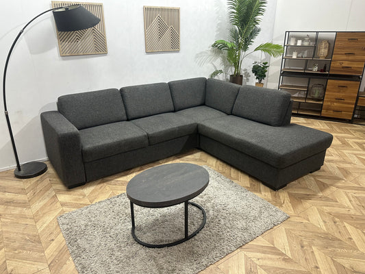 Antraciet Hoekbank ~ Losse Rugkussens met Afneembare Hoezen