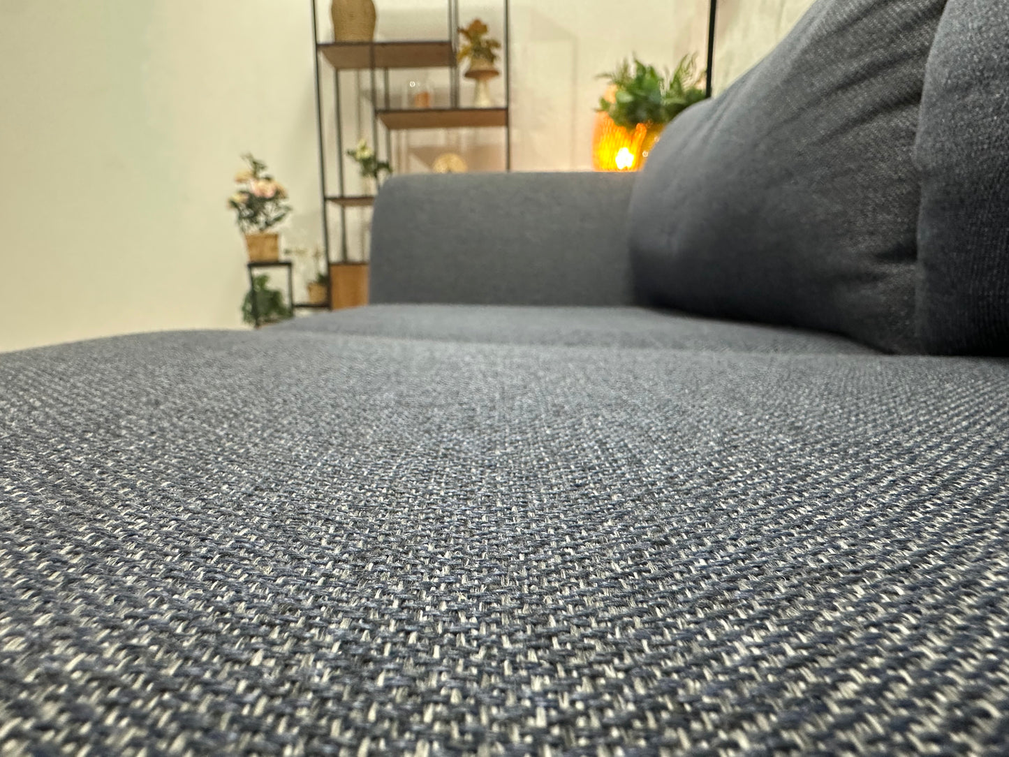 Blauwe Hoekbank ~ Losse Kussens Met Afneembare Hoezen