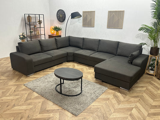 !Showroommodel! Antraciet Suède Stoffen U Bank