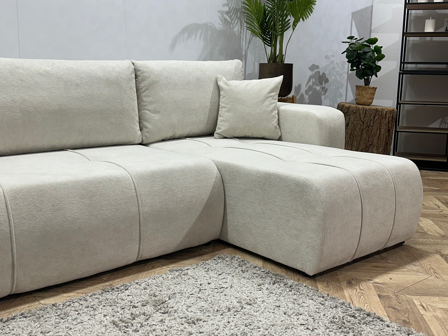 !Showroommodel! Witte Velvet Hoekbank