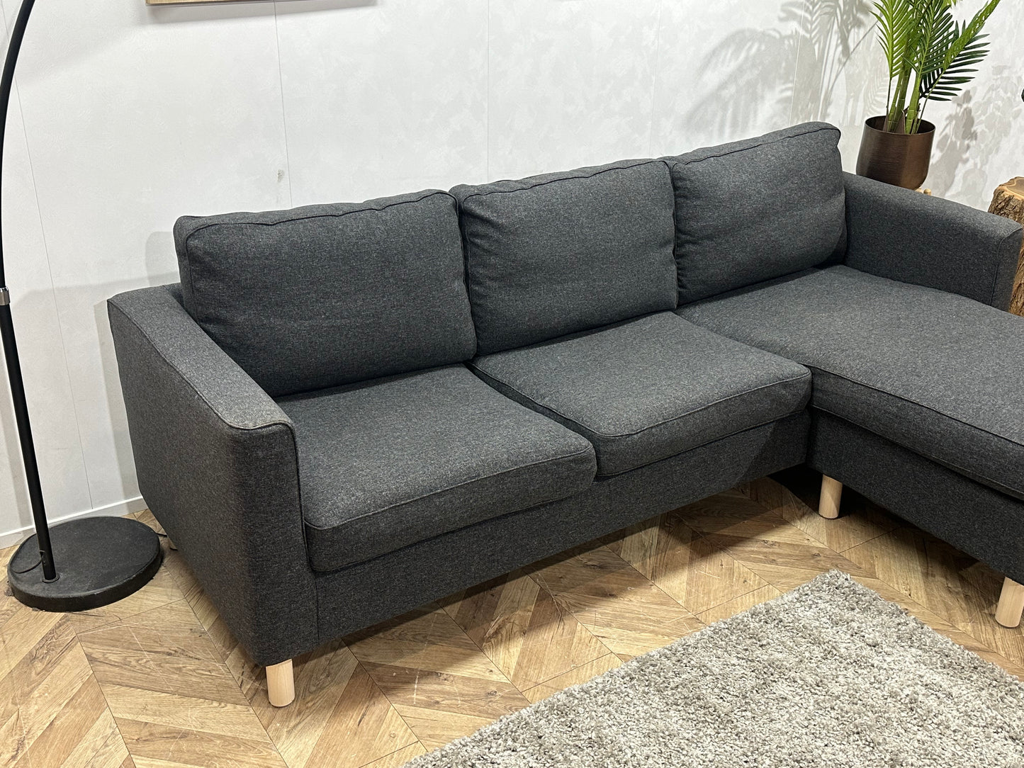 Antraciet Hoekbank ~ Losse Kussens Met Afneembare Hoezen