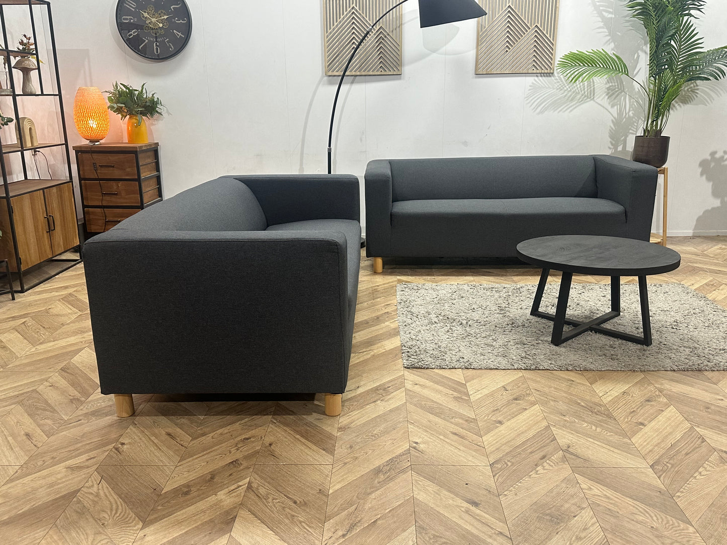 Antraciet Banken Set ~ Vaste Kussens