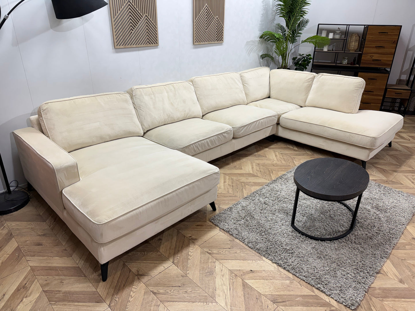 Crème Velvet U Bank ~ Losse Kussens Met Afneembare Hoezen