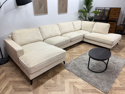 Crème Velvet U Bank ~ Losse Kussens Met Afneembare Hoezen