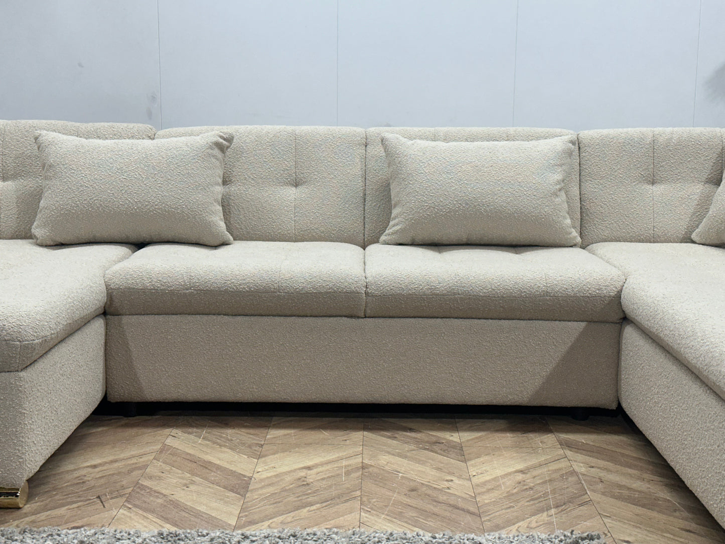 !Showroommodel! Witte/Crème Bouclé U Bank