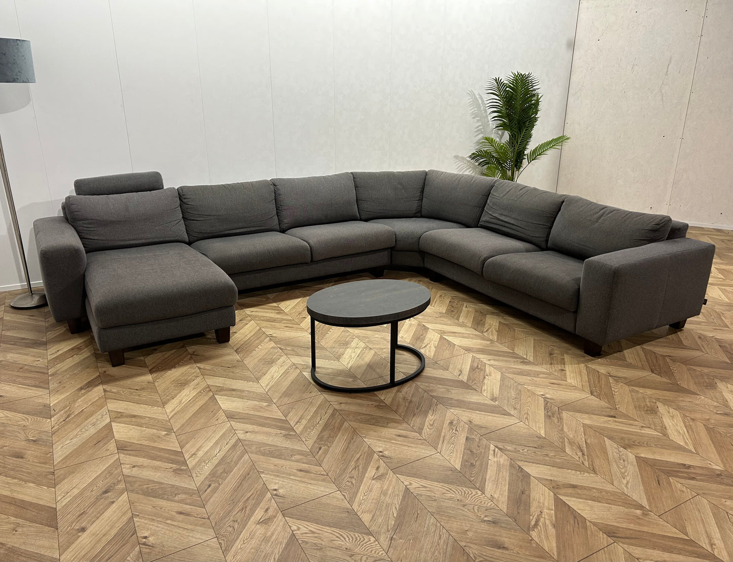 H&H Grijze U Bank ~ Losse Kussens Met Afneembare Hoezen