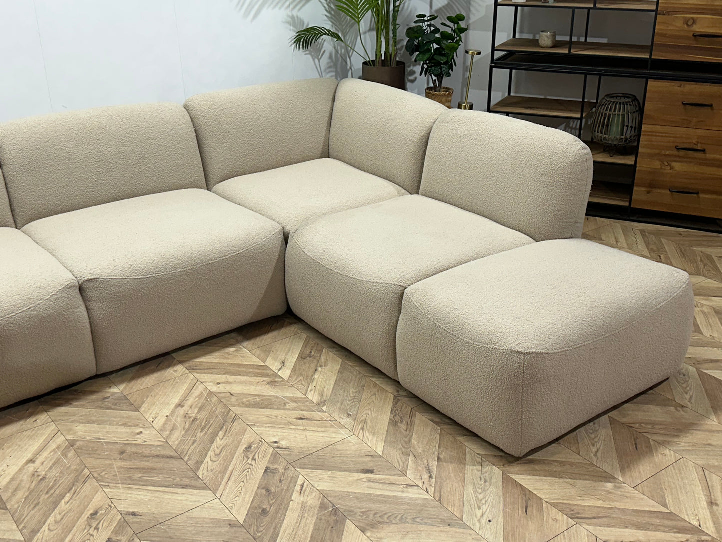 !Showroommodel! Beige Bouclé U Bank