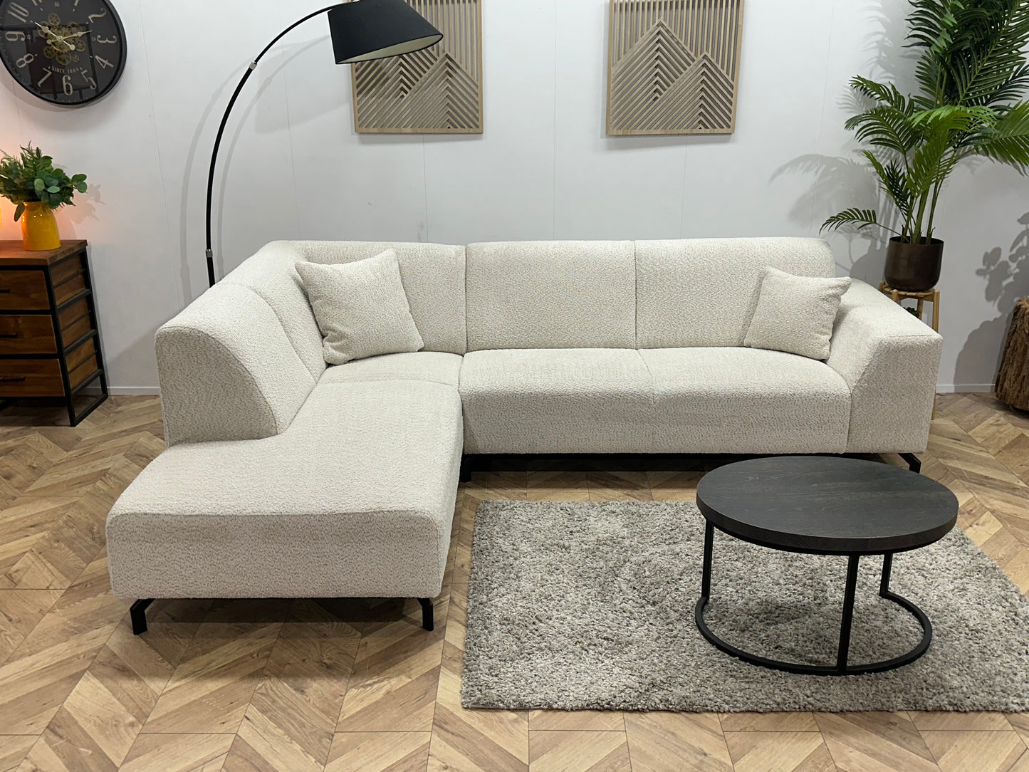 !Showroommodel! Witte Bouclé Hoekbank