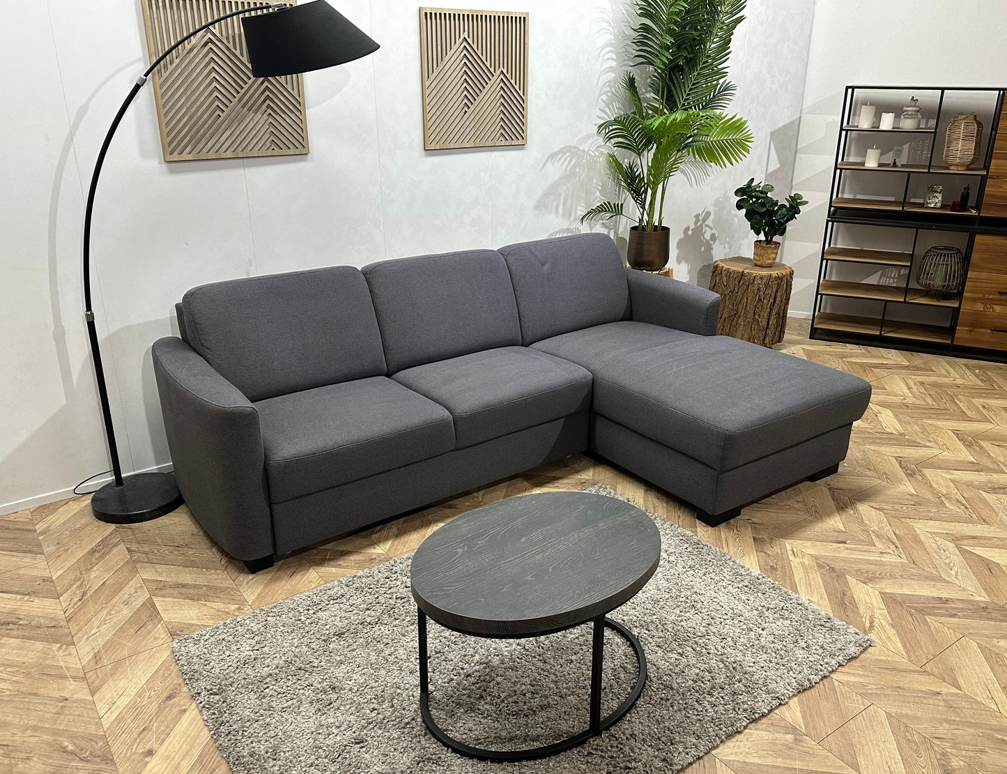 Grijze Hoekbank ~ Slaapfunctie