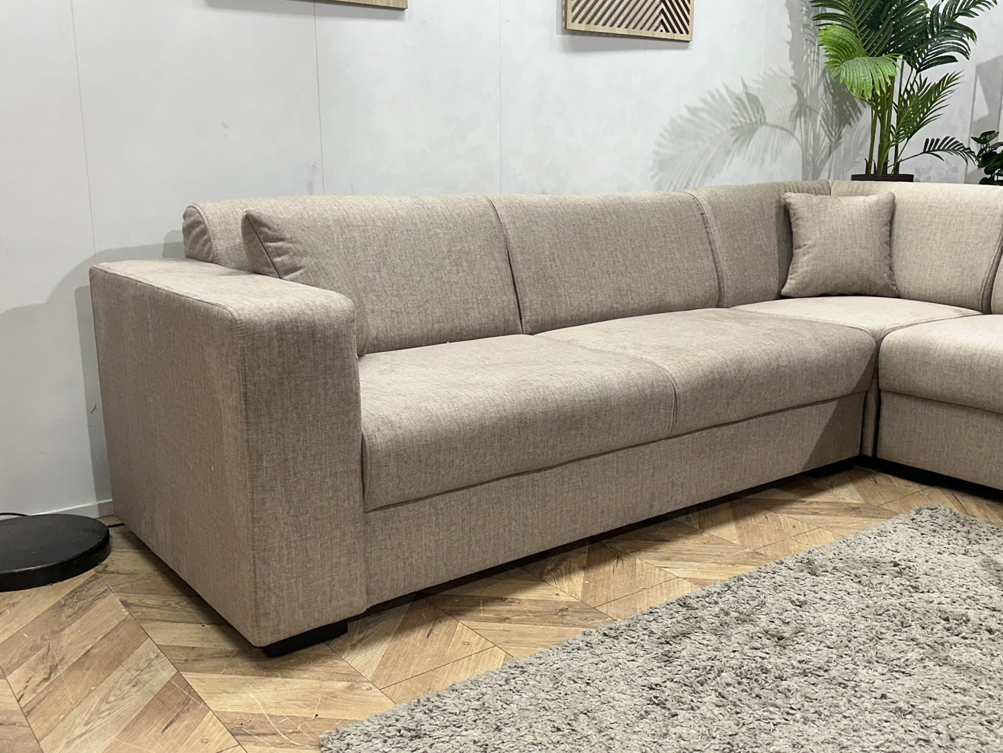 !Showroommodel! Beige Velvet Hoekbank