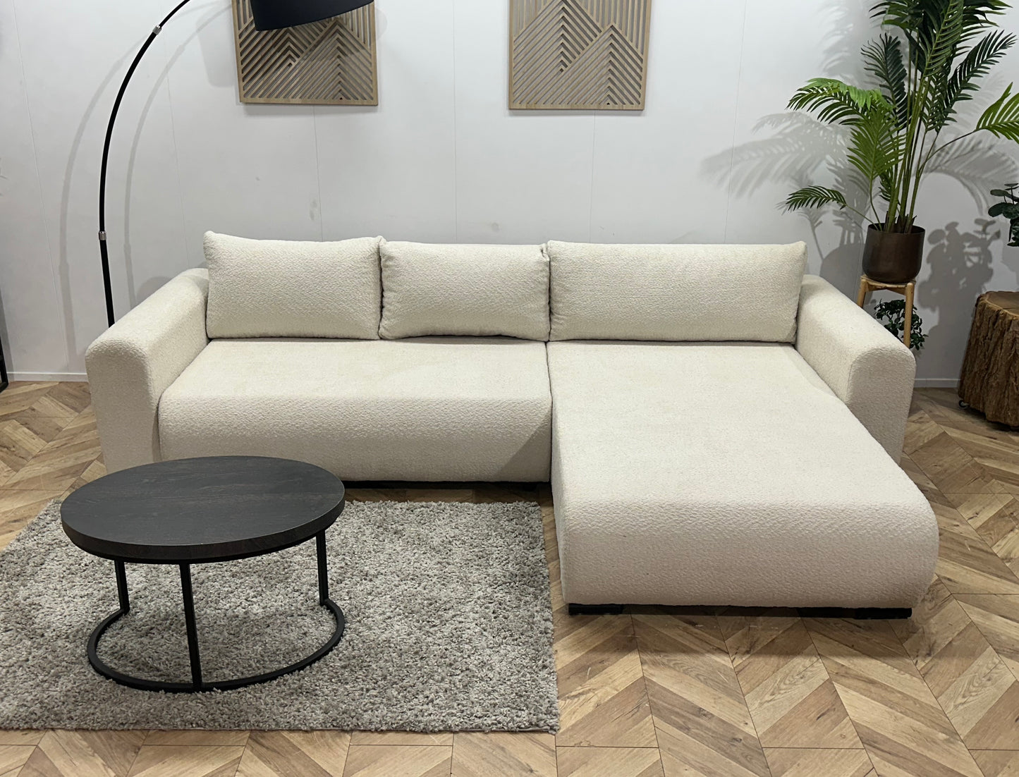 !Showroommodel! Witte Bouclé Hoekbank