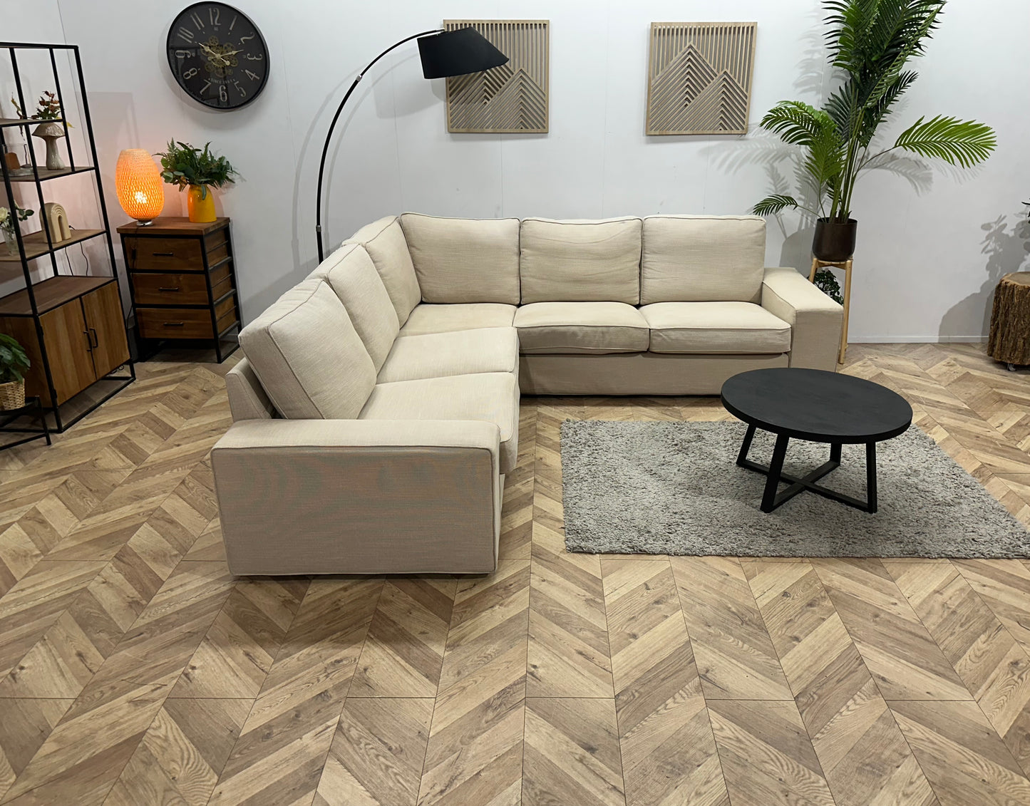 Beige Hoekbank ~ Losse Kussens Met Afneembare Hoezen
